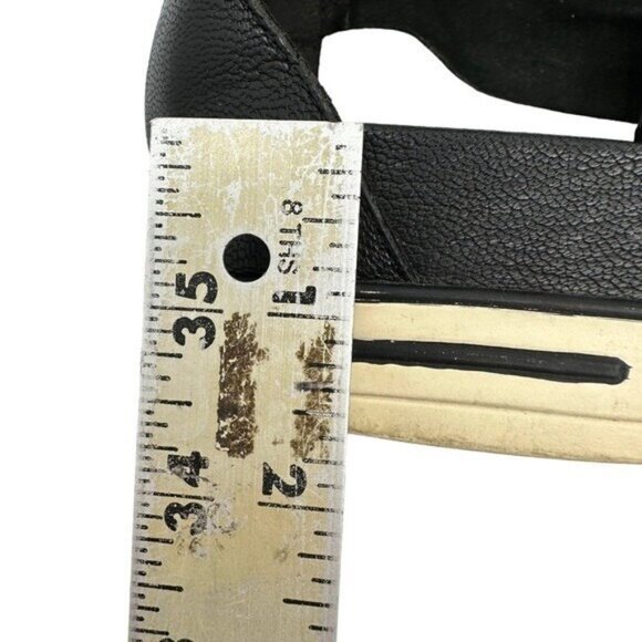 Eileen Fisher 8.5 Leather Sneaker Sandal Black Leather Strappy Platform Boost - Picture 11 of 11